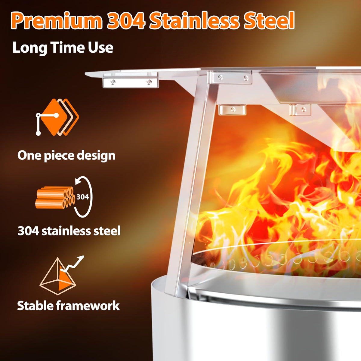 Uniflasy Heat Deflector for Solo Stove Bonfire 19.5-Inch | 304 Stainless Steel, Portable Diffuser with Handle
