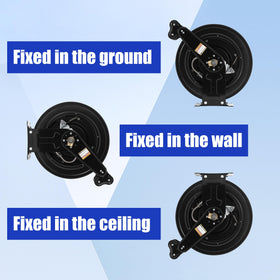 FIXFANS 50 ft Auto-Rewind High Pressure Hose Reel, 4000 PSI, Steel Dual Arm