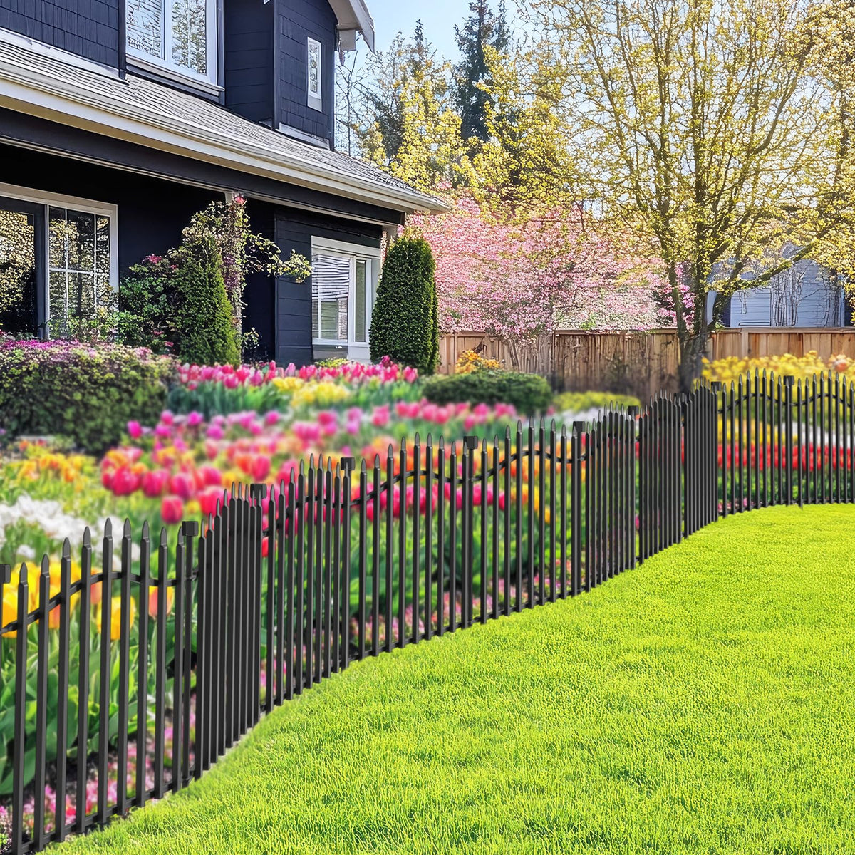 Bilibompa 10-Panel No-Dig Garden Fence | 24 in H x 27 in W, 22.5 ft Long