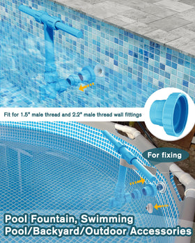 Spyong Pool Fountain 360° Dual Spray, Adjustable Height – 2-in-1 Waterfall for Above/Inground Pools