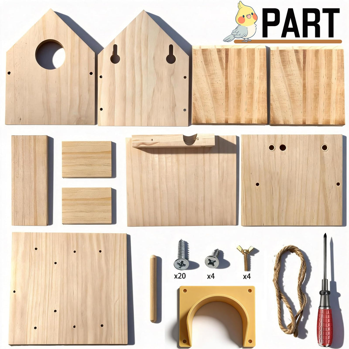 Paiaojia Cedar Bluebird Houses with Pole – 2-Pack Outdoor DIY Birdhouses