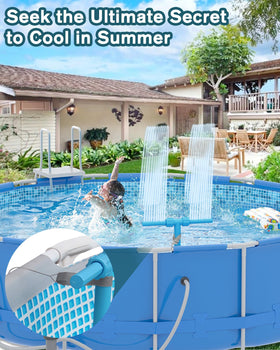 Spyong Pool Fountain 360° Dual Spray, Adjustable Height – 2-in-1 Waterfall for Above/Inground Pools