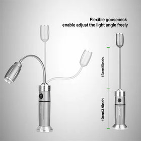 IMAGE grill light with metal plate adapts to non-iron surfaces for versatile mounting