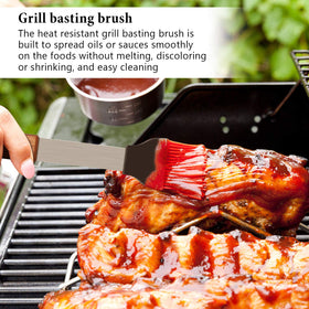 IMAGE Wooded BBQ compact storage keeps tools organized after grilling.