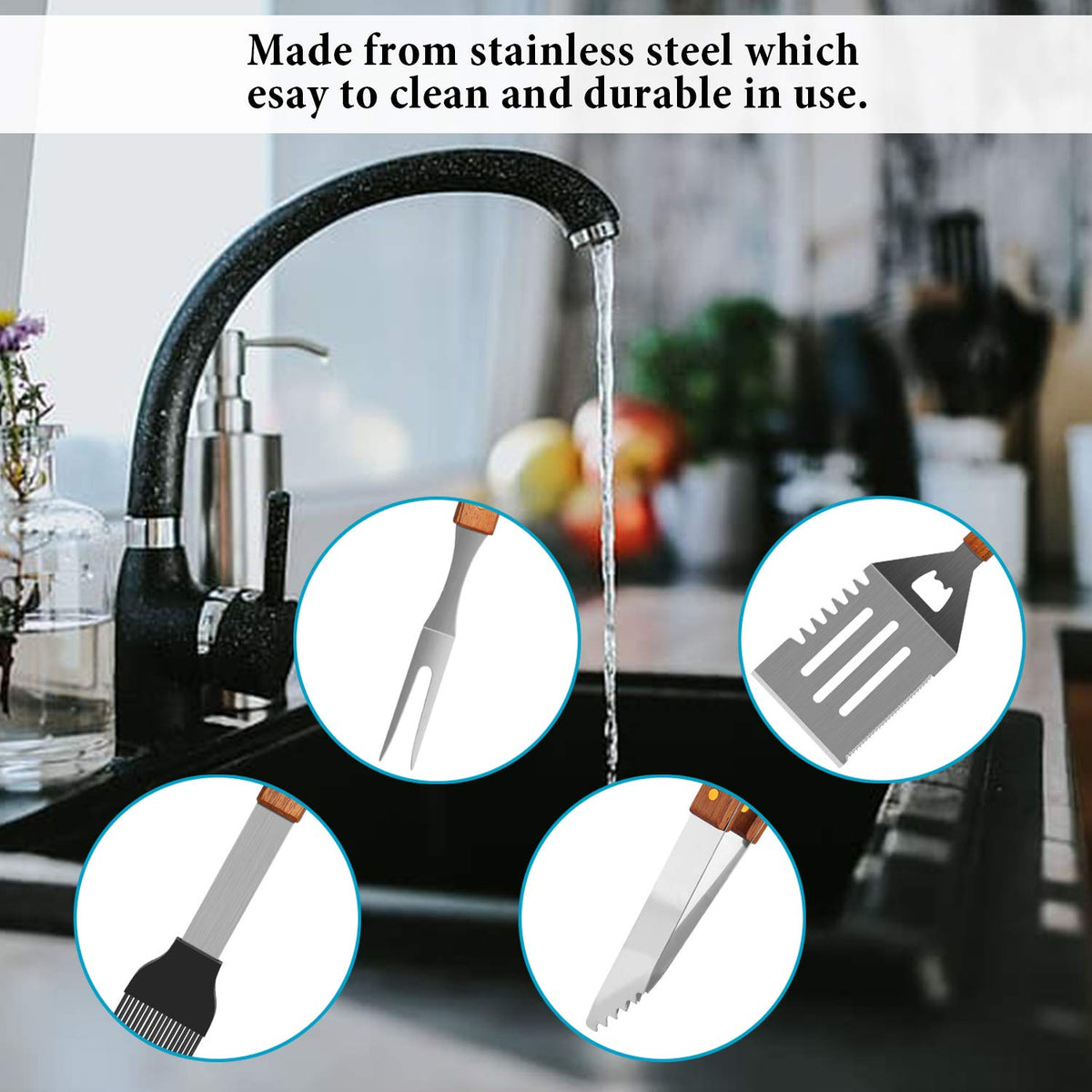 IMAGE Wooded BBQ durable design built for long-lasting outdoor use.