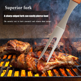 IMAGE Wooded BBQ stainless steel build resists rust and corrosion.