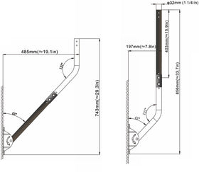 Imbesel extension pole extended height improves antenna position