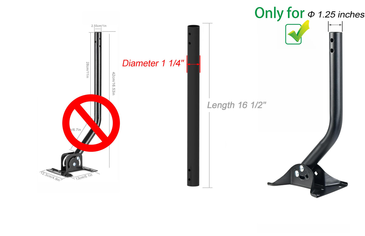 Imbesel extension pole creates extra clearance from base to J-pipe