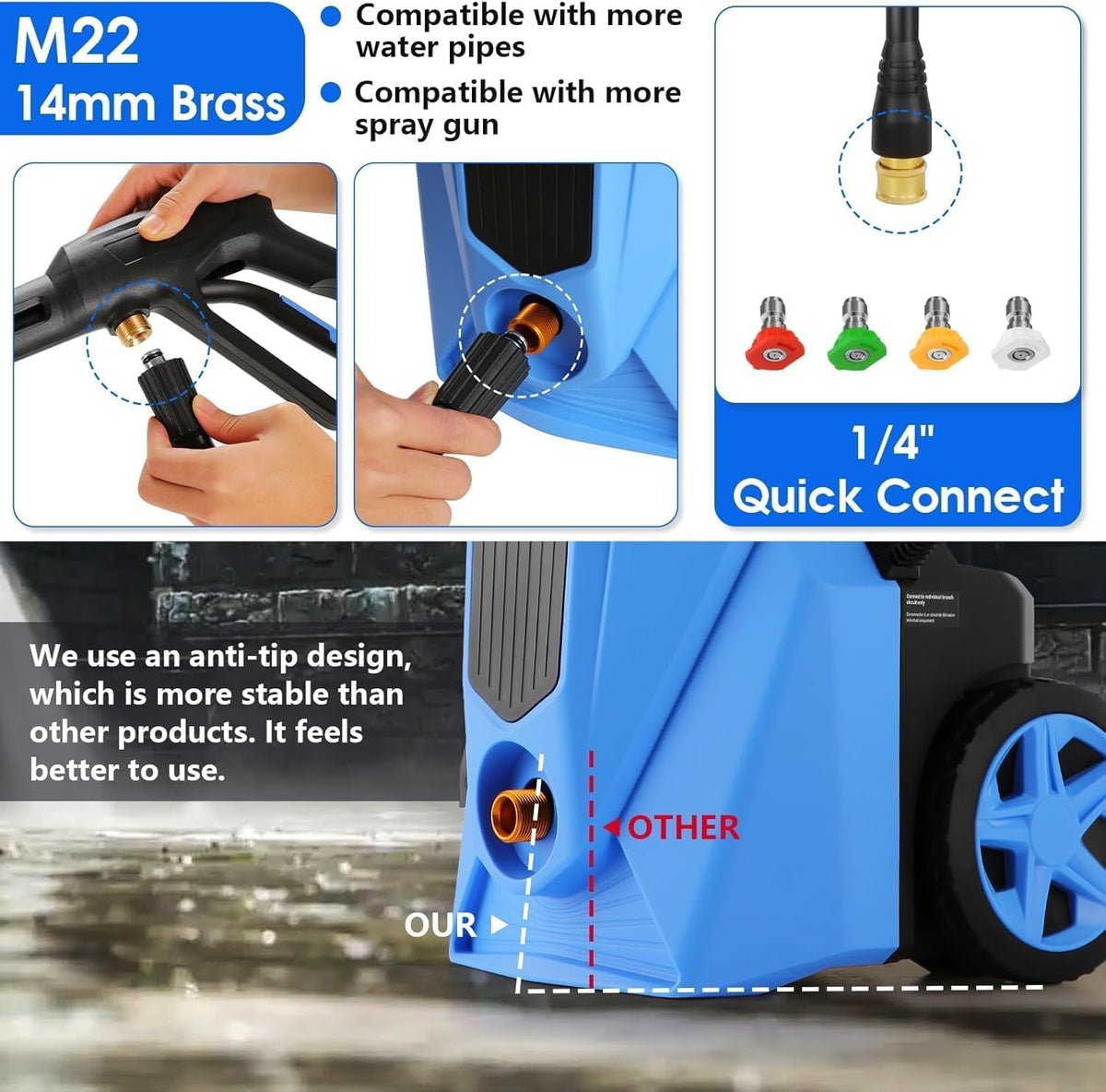 Imdot 33ft hose extended for wide-area outdoor cleaning