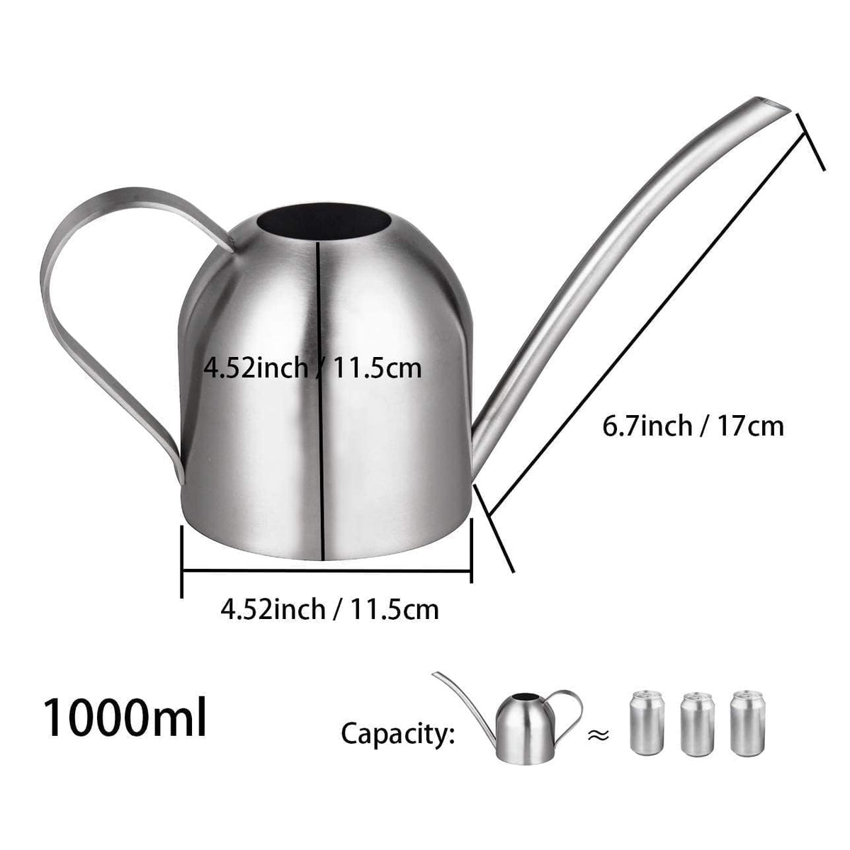 IMEEA 1L can with stable balance for precise indoor watering.