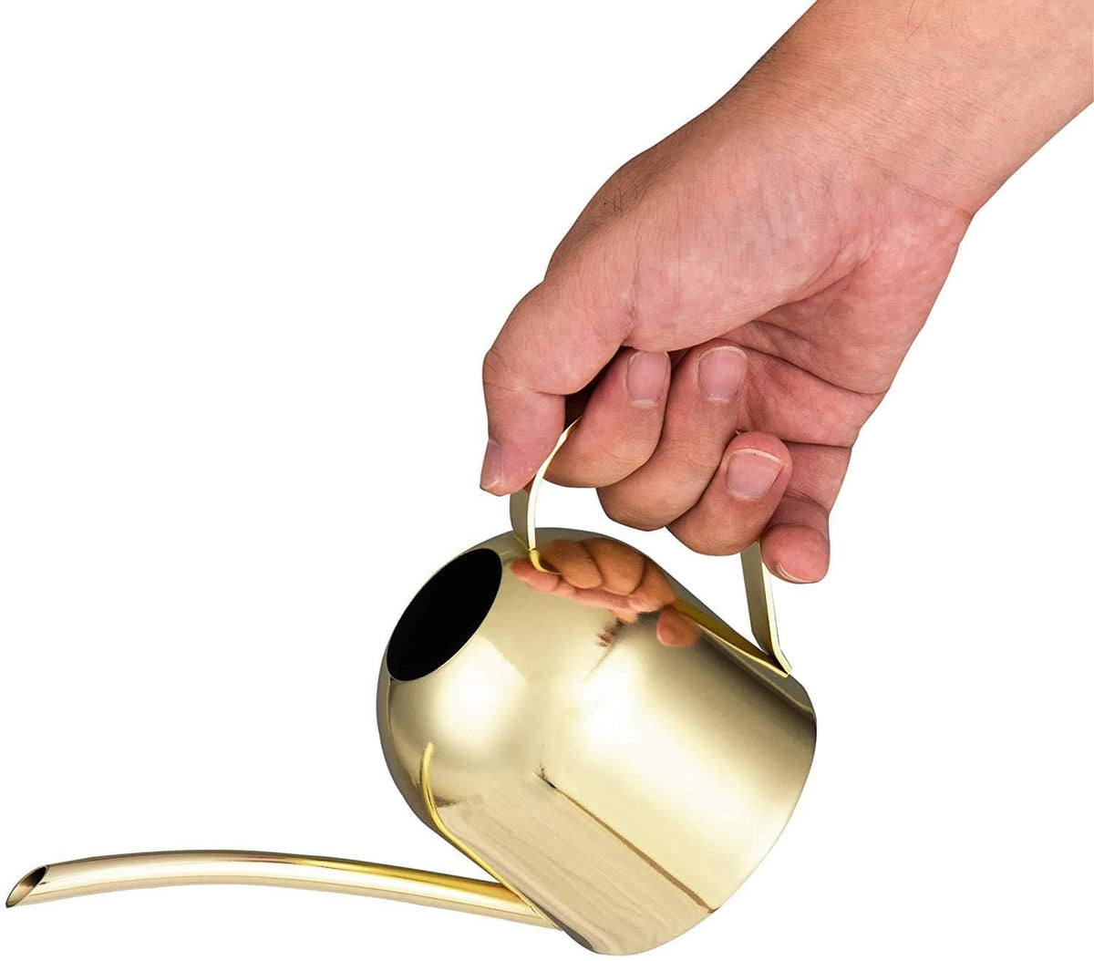 IMEEA Gold Watering Can watering an orchid with controlled flow