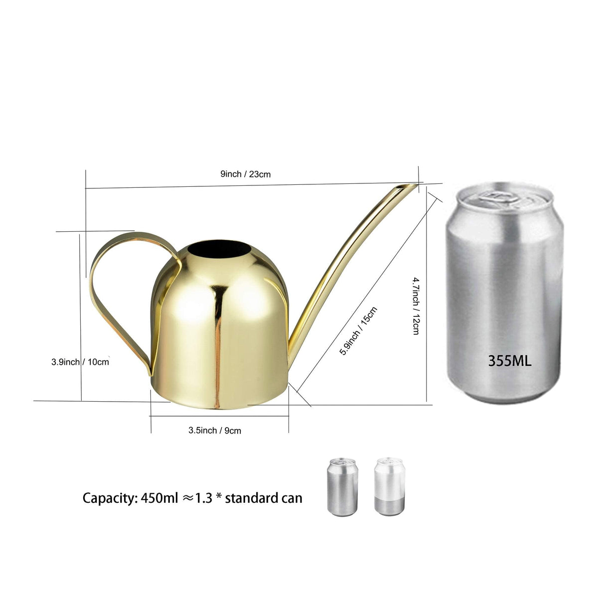IMEEA Gold Watering Can spout closeup showing precise watering