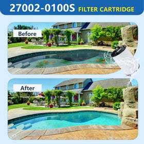 IMOLI 100-pleats design increases filtration area for efficient water clarity.