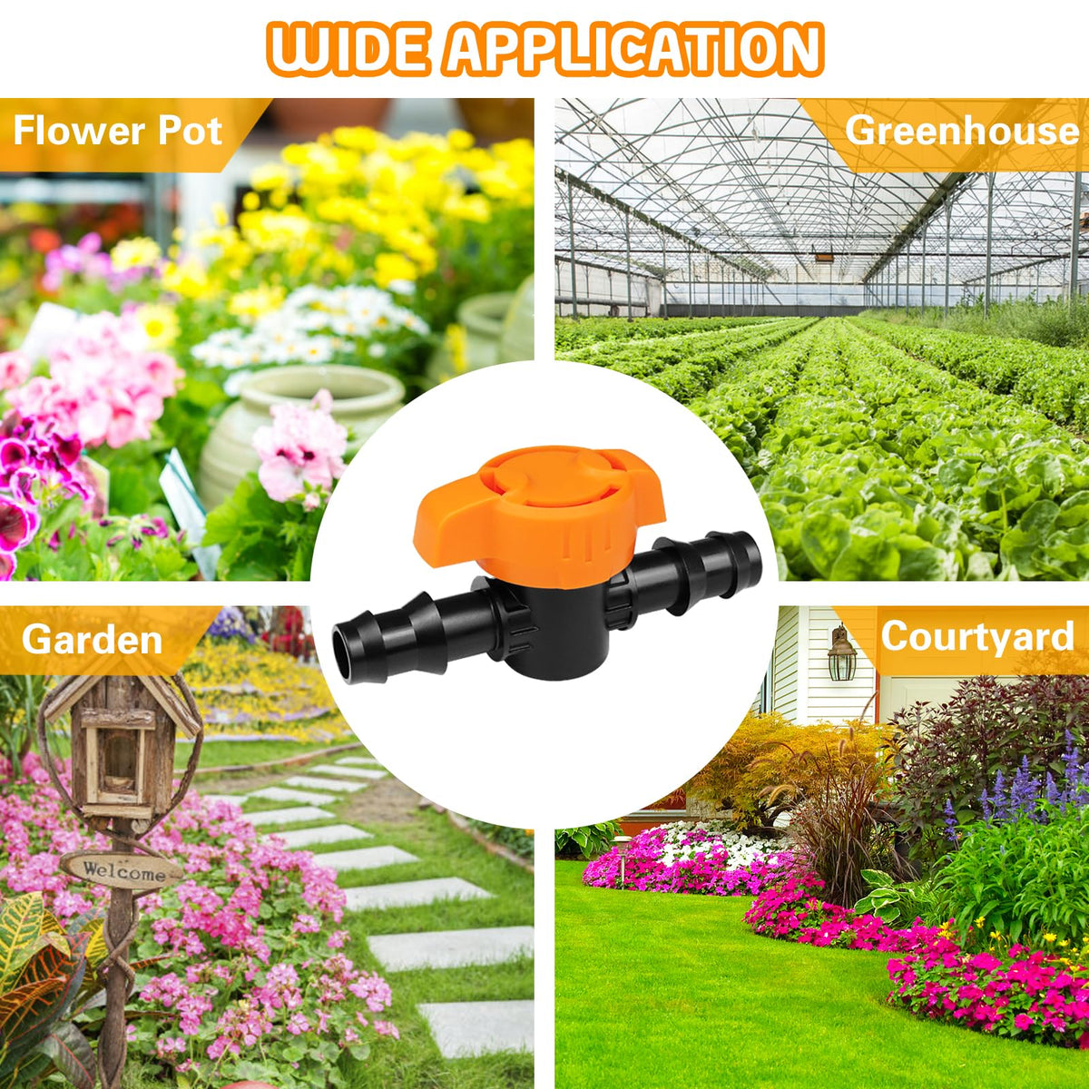 iMopo versatile valve for gardens, flower beds, farms, and lawns.