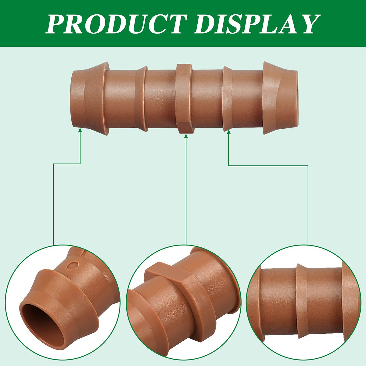 iMopo barbed tees provide reliable branching for lawn irrigation without tools