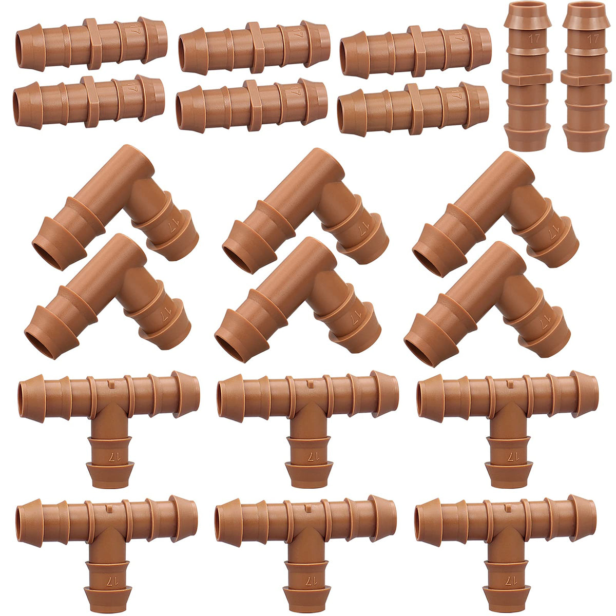 iMopo irrigation fittings kit with eight couplings enables quick garden connections for drip systems