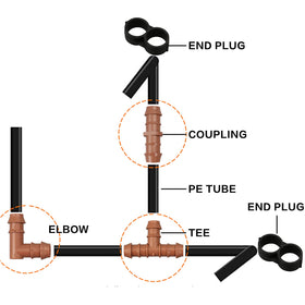 iMopo barbed connectors securely seal tubing with a leak-resistant design