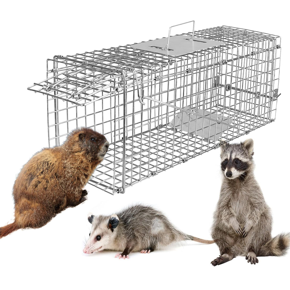 iMounTEK humane animal trap front trigger door for safe capture