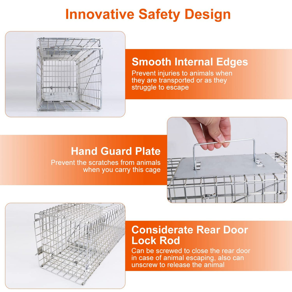 iMounTEK humane animal trap handle guard protects hands during transport