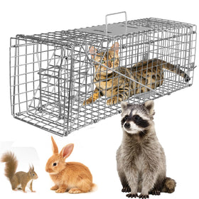 iMounTEK humane live trap with front-trigger design for safe indoor and outdoor use.
