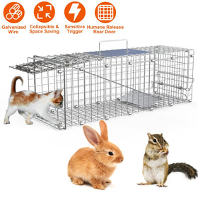iMounTEK trap shows rear-release door for controlled release after capture.