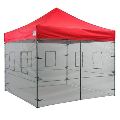 Impact Canopy mesh walls with service windows for 10x10 canopies, enabling outdoor service and pest protection.