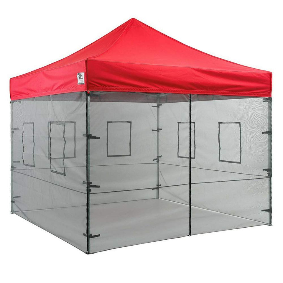 Impact Canopy mesh walls with service windows for 10x10 canopies, enabling outdoor service and pest protection.