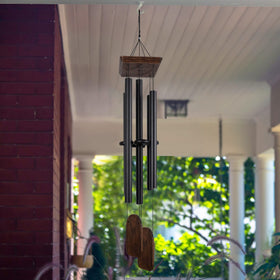 Implication large wind chime with easy hanging S-hook for trees and patios.