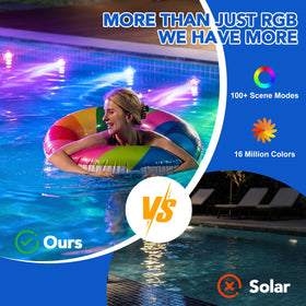 Implimage app-controlled pool light for easy color and scene setup.
