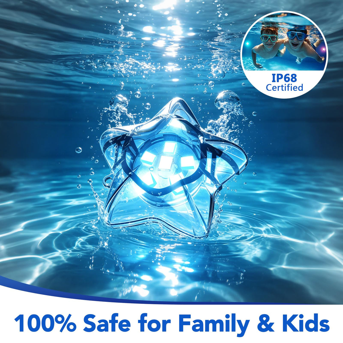 Implimage music-sync pool light for synchronized pool party beats.