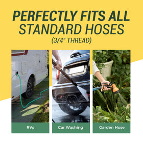 IMPRESA three-pack arranged showcases versatile adapters for gardens, garages, RVs