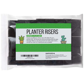 IMPRESA foam rubber feet minimize moisture pooling under planters.