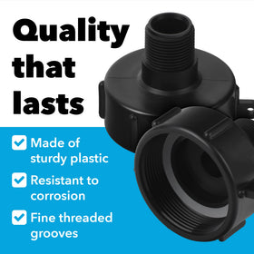 IMPRESA tote adapter compatible with 2in NPT and 3/4in hoses.