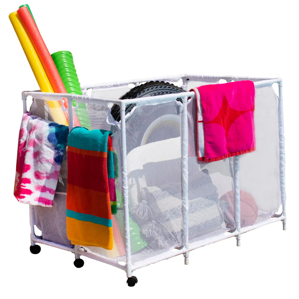 Improvements XX-Large pool storage bin for goggles keeps gear organized and air-dries after use.