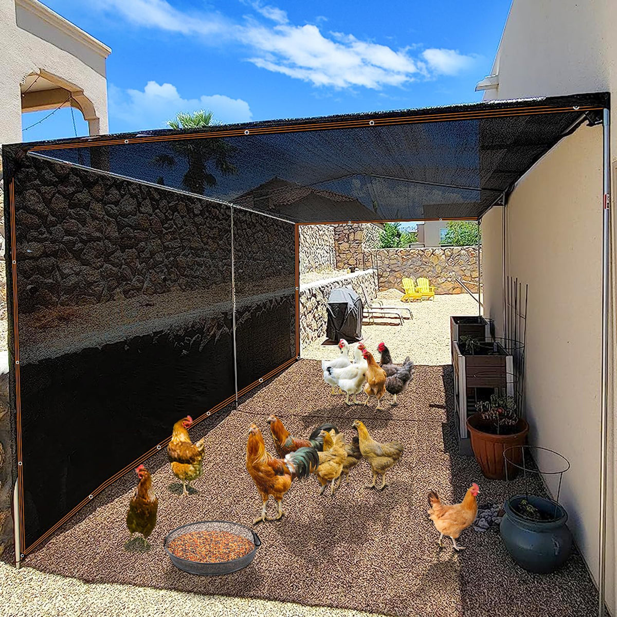 IMSGVIFO shade cloth with grommets enables easy hanging and secure setup