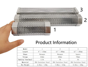 IMSurQltyPrise smoker tube filled with pellets illustrates versatile wood flavor options.