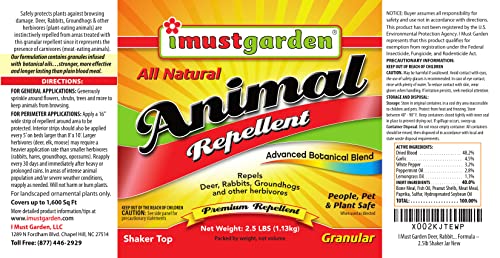 IMUSTGARDEN all-weather granular formula jar close-up demonstrates winter-ready protection