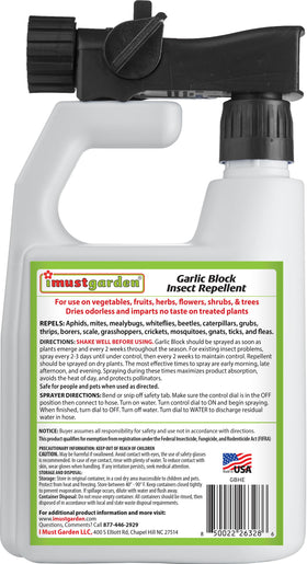IMUSTGARDEN Garlic Block hose-end sprayer demonstrates effortless application on crops.