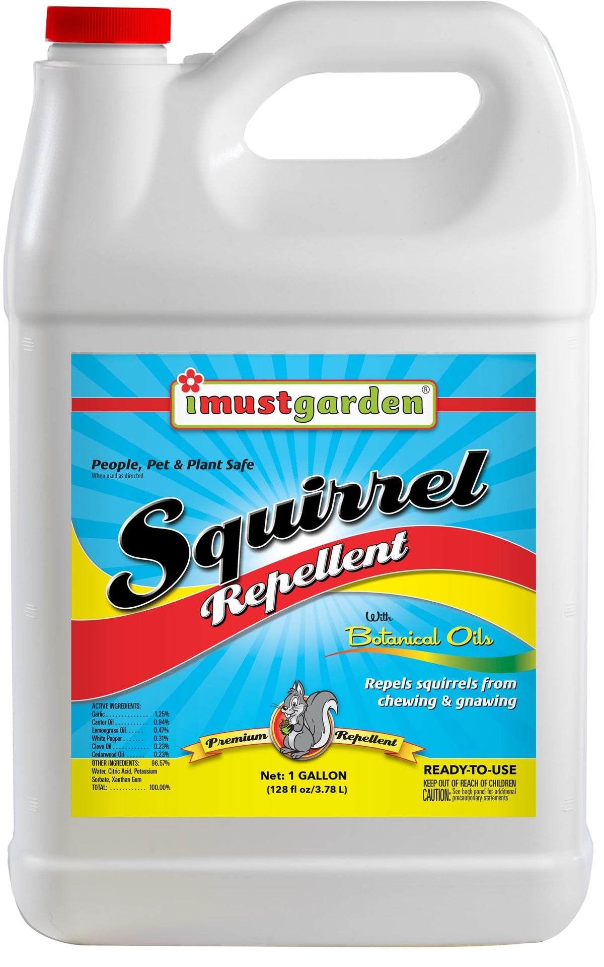 IMUSTGARDEN Squirrel Repellent bottle protects plants and wires from chewing