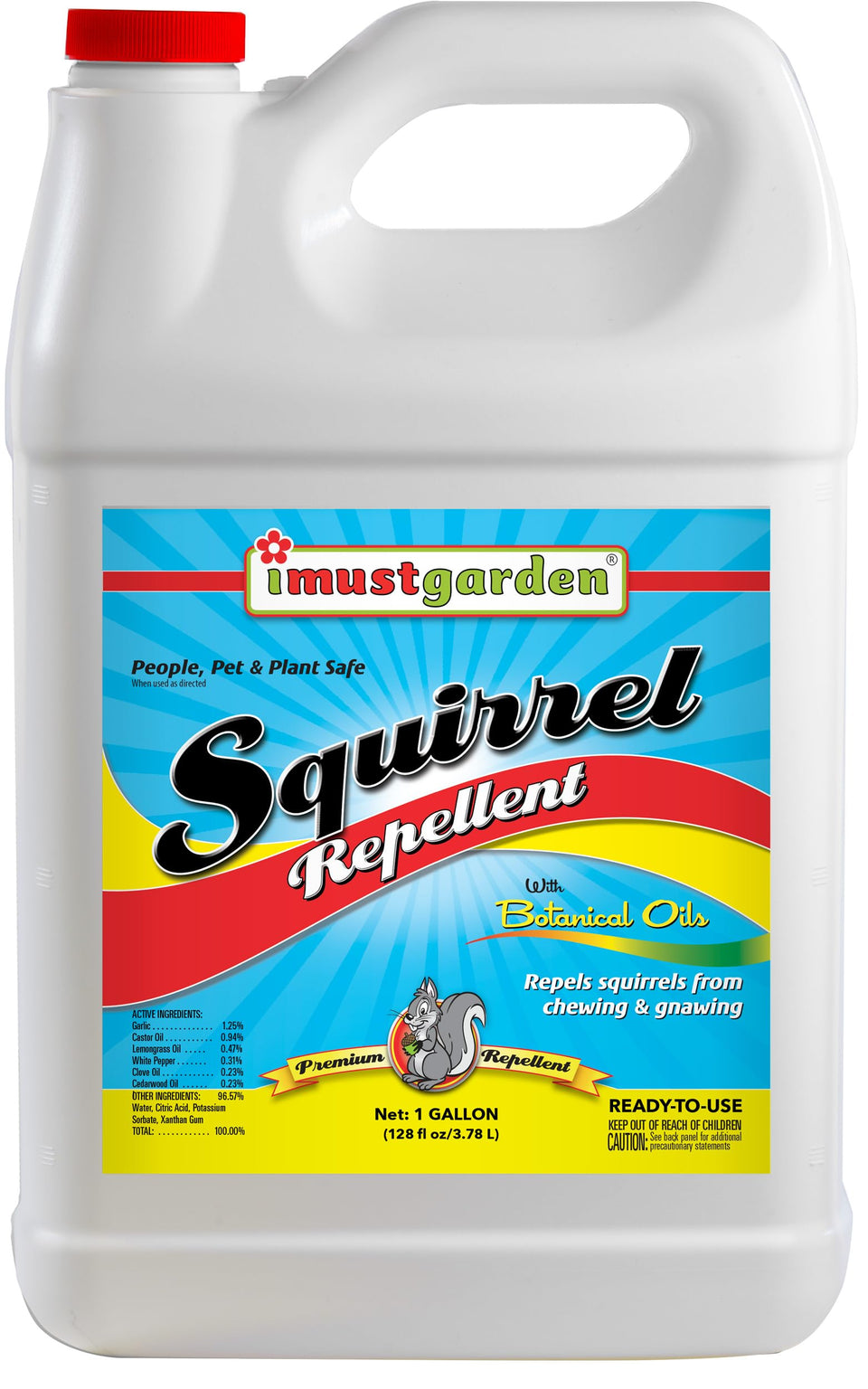 IMUSTGARDEN Squirrel Repellent bottle protects plants and wires from chewing