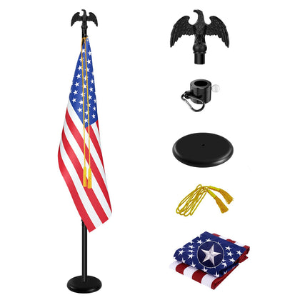 IN WHICH BAY indoor flag pole 6ft-8ft extended for versatile office display.