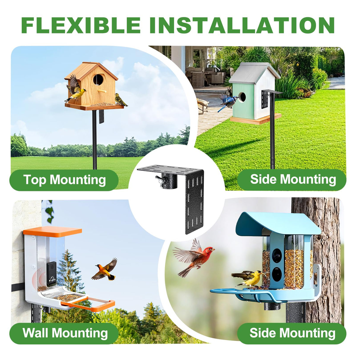 Inanil 92-Inch baffle offers wide protection while keeping birds visible.