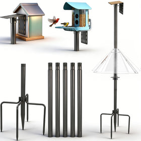 Inanil Bird Feeder Pole with 92-Inch baffle blocks squirrels from climbing.