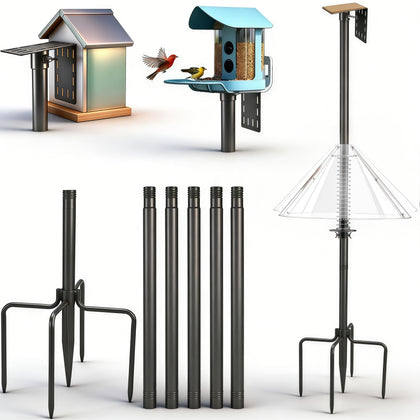 Inanil Bird Feeder Pole with 92-Inch baffle blocks squirrels from climbing.