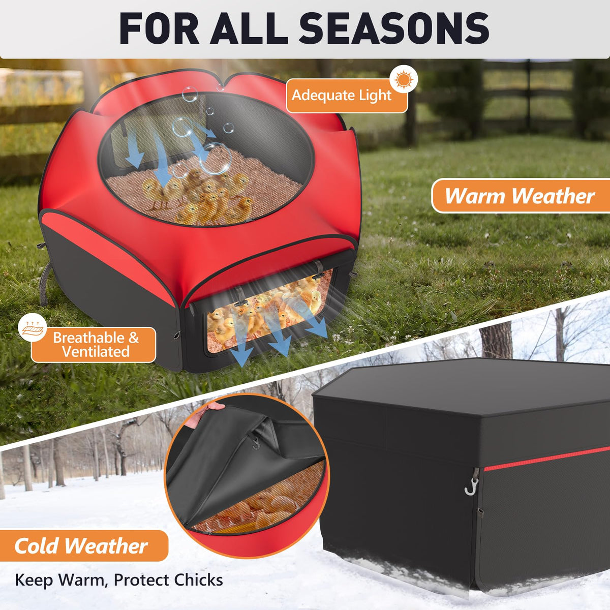 inanil chicken brooder top cover ventilation promotes fresh air for chicks.