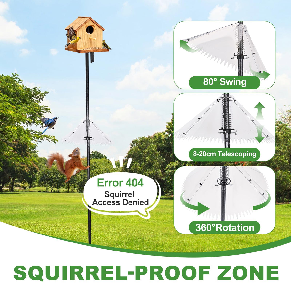 Inanil outdoor bird feeding pole ready for year-round bird visits.