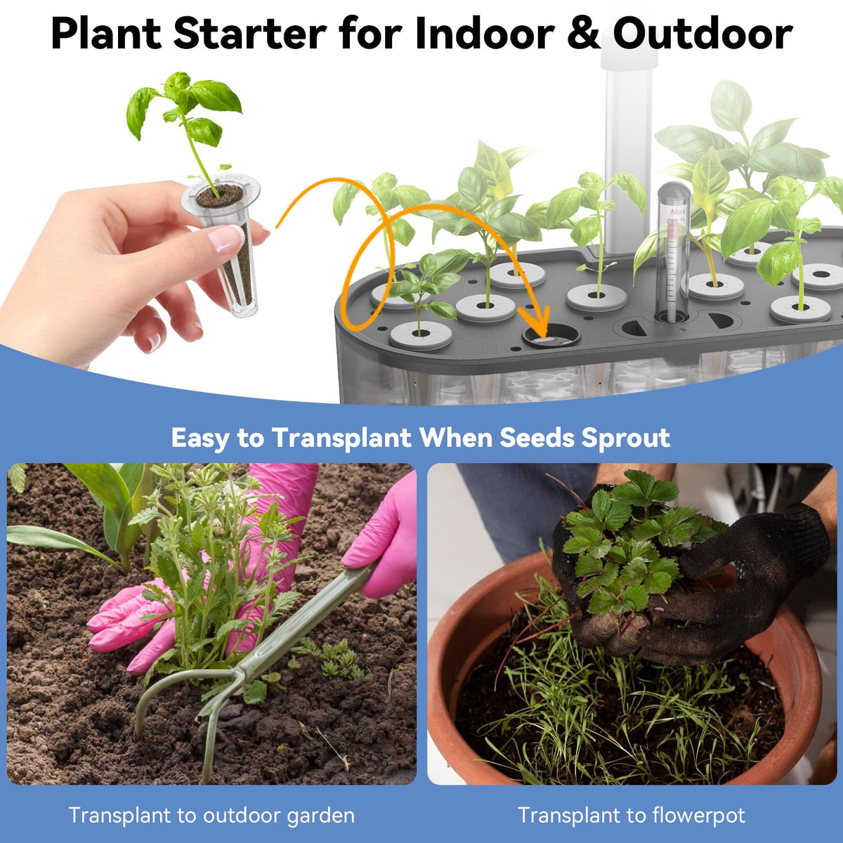 Inbloom Grow Sponges easy transplantation to larger systems reduces transplant shock.