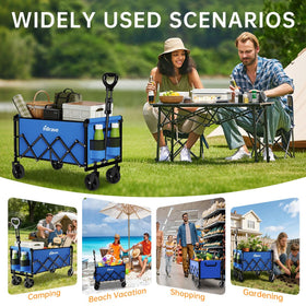 InBrave Collapsible Wagon beach setting demonstrates sand-friendly performance for family outings.