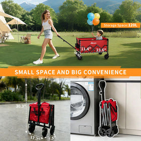 InBrave collapsible wagon folded compact for easy storage and transport.