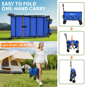 InBrave Collapsible Wagon folded storage demonstrates compact size for car trunks and closets.